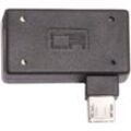 Schwarzer OTG-Adapter mit Micro-USB-Stecker und USB-Buchse - Cablemarkt