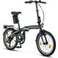 Licorne Bike Phoenix 2D, 20 Zoll Aluminium-Faltrad-Klapprad, Scheibenbremse, Discbremse, V-Bremse Faltfahrrad-Herren-Damen, 7 Gang Kettenschaltung - Folding City Bike, Alu-Rahmen, StVZO, Vorderlampe, Hinterlampe