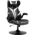 Vinsetto - Gaming Stuhl ergonomischer Computerstuhl mit Wippfunktion Drehstuhl höhenverstellbar Stahl Schwarz+Weiß 67 x 70 x 106-112 cm