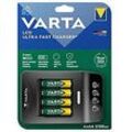 VARTA Batterieladegerät Ultra Fast und 4 wiederaufladbare AA-Batterien