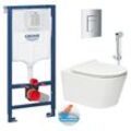 Grohe WC-Pack Vorwandelement Rapid SL + Brevis Wand-WC ohne Spülrand + Softclose-Sitz + Bidetbrause + Betätigungsplatte
