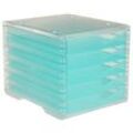 styro Schubladenbox styroswingbox light aqua 275-8430.25224, DIN C4 mit 5 Schubladen