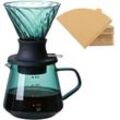 Woosien - Immersion Dripper Schalter Glas V60 Pour Over Kaffeemaschine v Form Tropf Kaffee Dripper Und Filter v