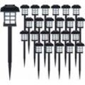 Monzana® led Solarlampe Außen Wetterfest IP44 Erdspieß Solar Garten Laterne Schwarz Solarleuchte Balkon 24er Set