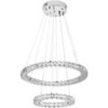 48W Zwei Ringe Kristall Hängelampe Deckenlampe Edelstahl Küche Pendelleuchte Schlafzimmer Kronchleuchter (Dimmbar, Ø30cm+Ø50cm) - Froadp