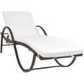 Maisonchic - Gartenliege Sonnenliege Relaxliege für Garten, Balkon und Terrrasse mit Auflage Poly Rattan Braun DE35155