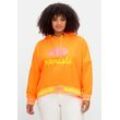 Kapuzensweatshirt mit Yoga-Frontprint, orange, Gr.40