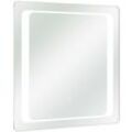 Lomadox - Spiegel 70x70 cm inkl. led Beleuchtung mit Touch Bedienung MURCIA-66, b/h/t: ca. 70/70/3 cm - silber