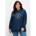 Sweatshirt in Denimoptik, mit Frontstickerei, dark blue Denim, Gr.40/42