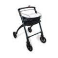 aktivshop Wohnungsrollator 54cm breit, faltbar und leicht, inkl. Tablett & Stoffkorb, Rollator schmal für die Wohnung, Indoor-Rollator, klappbar, Aluminium,Mobilität für Zuhause