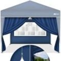 2X Seitenwand blau für Pavillon 3x3m & 3x6m Faltpavillon Seitenteile wasserabweisend Seitenfenster & Reißverschluss Seitenwände für Gartenzelt