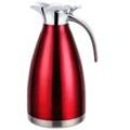 Cheffinger - Thermoskanne 2L Isolierkanne Teekanne Thermosflasche Kaffeekanne Rot