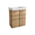 Fackelmann - milano Gäste wc Set 2 Teile / Waschbecken / Waschbeckenunterschrank mit 2 Türen / Badschrank mit Soft-Close / Badmöbel Set fürs kleine