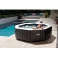 Intex Whirlpool PureSPA "Jet + Bubble Deluxe" octagon, onyx black, (Set), 6-tlg., ØxH: 201x71cm, mit Salzwassersystem, beige|schwarz