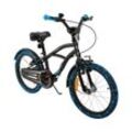 Actionbikes Motors Kinderfahrrad Kinder Fahrrad Cruiser 18 Zoll - ab 5 Jahre, 1 Gang, ohne Schaltung, (Trapez-Rahmen, V-Brake-Bremsen, max. Zuladung 35 kg, schwarz / blau, 1-tlg., Klingel, Kettenschutz, Reflektoren, Katzenaugen, Fahrradständer), höhenverstellbares Bike Jungen Mädchen Kinderrad ab 110 cm, blau