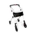 aktivshop Wohnungsrollator 54cm breit, faltbar und leicht, inkl. Tablett & Stoffkorb, Rollator schmal für die Wohnung, Indoor-Rollator, klappbar, Aluminium,Mobilität für Zuhause