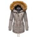 MARIKOO Damen Wintermantel stylischer Winterparka mit abnehmbarem Kunstfell Laviva Princess