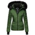 NAVAHOO Damen hochwertige Steppjacke Winterjacke mit edler Kunstfell- Kapuze Adele