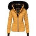 NAVAHOO Damen hochwertige Steppjacke Winterjacke mit edler Kunstfell- Kapuze Adele