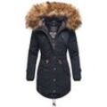 MARIKOO Damen Wintermantel stylischer Winterparka mit abnehmbarem Kunstfell Laviva Princess