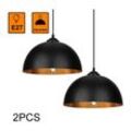 2x led Pendelleuchte Pendellampe Esszimmer Lampenschirm Schwarz-gold Hängelampe