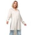 PM SELECTED Damen Elegante Satin Light Oversize Business Long Bluse in Einheitsgröße PM07