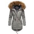 MARIKOO Damen Wintermantel stylischer Winterparka mit abnehmbarem Kunstfell Laviva Princess