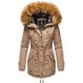 MARIKOO Damen Wintermantel stylischer Winterparka mit abnehmbarem Kunstfell Laviva Princess