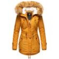 NAVAHOO Damen Hochwertiger Wintermantel Winterparka mit großem Kunstfell La Viva