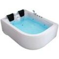 Whirlpool Badewanne blue ocean xl 180 x 120 cm rechts i Eckwanne, Whirlwanne, Indoor Badewanne 2 Personen - Home Deluxe