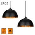 2x LED Pendelleuchte hängende Schwarz-gold Lampenschirm Hängelampe Beleuchtung