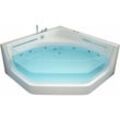 Whirlpool Badewanne - pacifico weiß mit Lichtherapie und Massage - Maße 150 x 150 x 55 cm i Eckwanne, Indoor Badewanne, 2 Personen - Home Deluxe