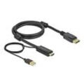 DeLOCK HDMI/DisplayPort HDMI-Kabel 4K 30 Hz 1,0 m schwarz, 1 St.