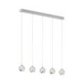 Lucande LED-Pendellampe Hayley, 5-fl., länglich, chrom