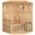 Home Deluxe - Traditionelle Sauna - skyline xl - 150 x 150 x 200 cm - für 2 - 3 Personen, Hemlocktanne, inkl. Saunaofen, Saunazubehör i Dampfsauna