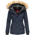 NAVAHOO Damen Warmer Winterjacke Parka mit Kunstfell-Kapuze Laura