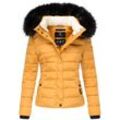 NAVAHOO Damen Steppjacke Hochwertige Winterjacke Mit Voluminöser Kunstpelz-Kapuze Miamor