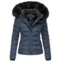 NAVAHOO Damen Steppjacke Hochwertige Winterjacke Mit Voluminöser Kunstpelz-Kapuze Miamor