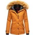 NAVAHOO Damen Warmer Winterjacke Parka mit Kunstfell-Kapuze Laura