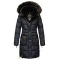 NAVAHOO Damen Stylischer Steppmantel Winter Parka mit edlem Fellimitat Sinja