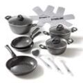 STONELINE® CERAMIC Kochgeschirr-Set, 14-tlg., Keramik-Beschichtung, mit Glasdeckeln, Induktion