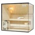 HOME DELUXE - Traditionelle Sauna SHADOW XL - 200 x 150 cm für 5 Personen Sauna Saunakabine Ecksauna Massivholz