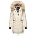 MARIKOO Damen Winter Parka Steppmantel mit Abnehmbarem Kunstfellkragen Chaskaa