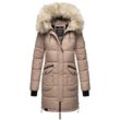 MARIKOO Damen Winter Parka Steppmantel mit Abnehmbarem Kunstfellkragen Chaskaa