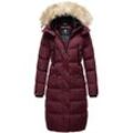 MARIKOO Damen langer Winterjacke Stepp Parka mit abnehmbarer Kapuze Schneesternchen