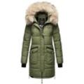 MARIKOO Damen Winter Parka Steppmantel mit Abnehmbarem Kunstfellkragen Chaskaa