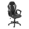 Bürostuhl HHG-063, Schreibtischstuhl Drehstuhl Racing-Chair Gaming-Chair, Kunstleder schwarz/grau