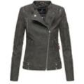 MARIKOO Damen Designer Übergangs Bikerjacke Kunstlederjacke Akikoo