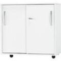 Schäfer Shop Select Schiebetürenschrank LOGIN, 2 Ordnerhöhen, B 800 x T 420 x H 788 mm, weiß/weiß