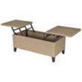 Outsunny 2in1 Gartentisch mit Stauraum khaki 103 x 50 x 45 cm